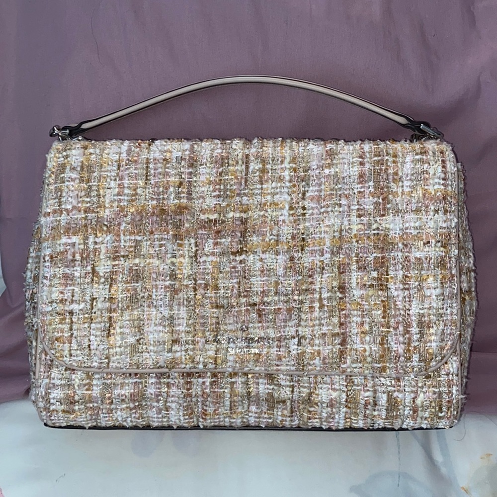 kate spade Tweed Shoulder Bag in Pink and Gold